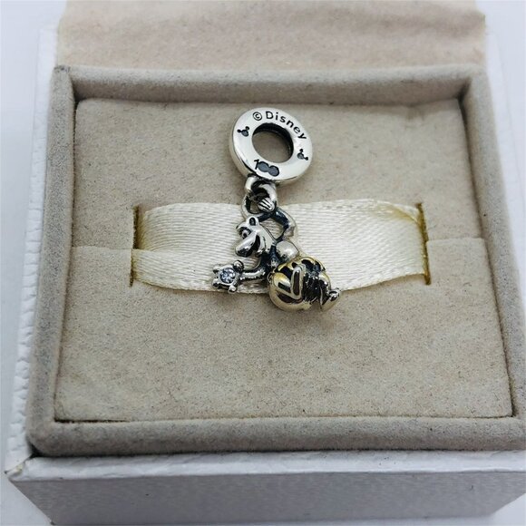 🧜🏾‍♀️🎀Pandora Disney 100th Anniversary Baloo Lab-grown Diamond Dangle Charm - Picture 1 of 5